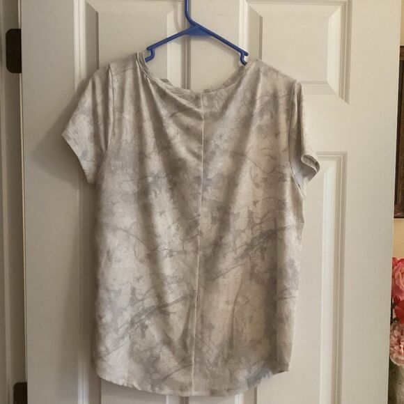 NWT. Jenni Brand Women’s Size L Short Sleeve PJ Top in Marled Grey Print - Picture 5 of 12